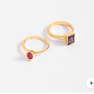 Elegant Gold plated  and Purple Ring Set
